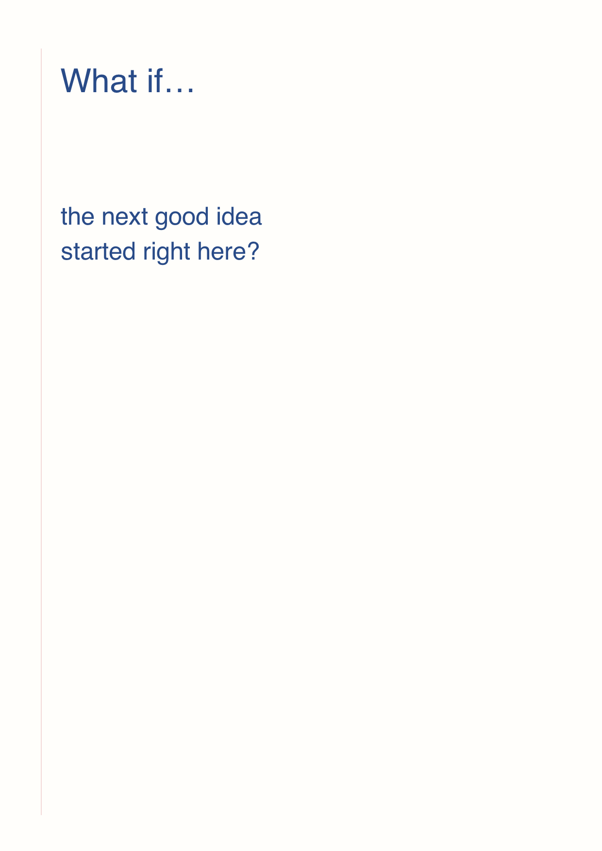 The fresh start