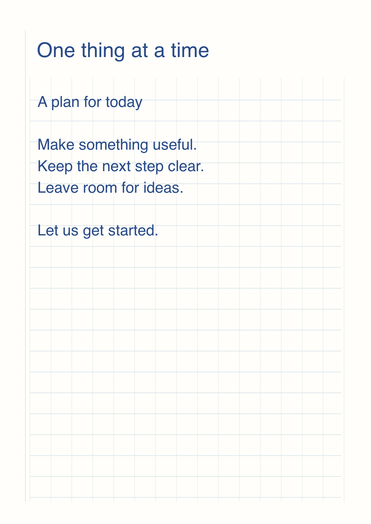 Make a little progress