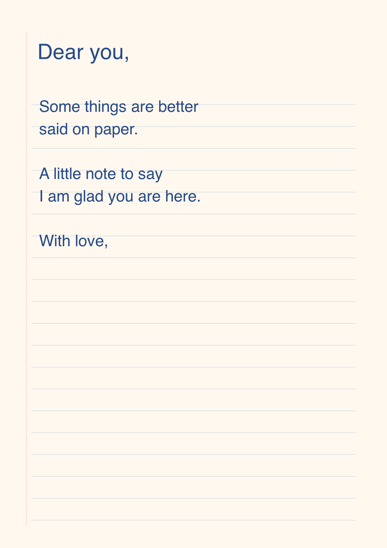 A letter, from the heart